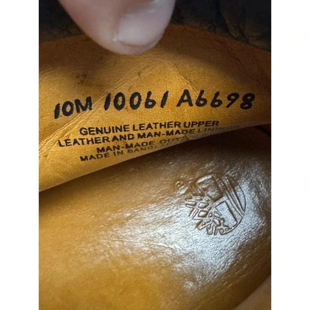 Timberland Boots Mens Size 10 Wheat Nubuck Leather 6 Inch Work Waterproof 10061